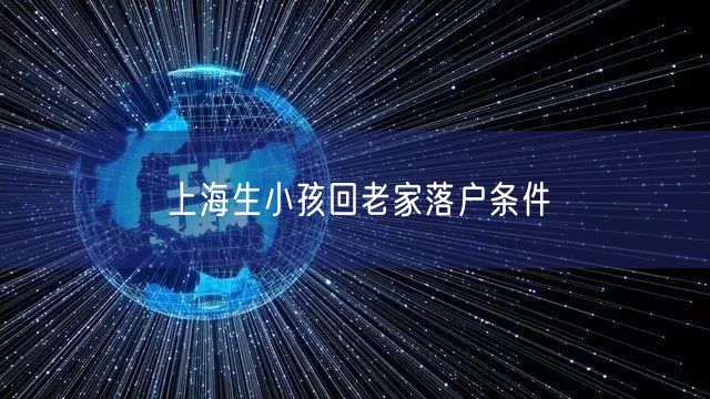 上海生小孩回老家落户条件