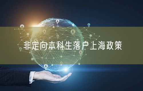 非定向本科生落户上海政策