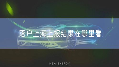 落户上海上报结果在哪里看