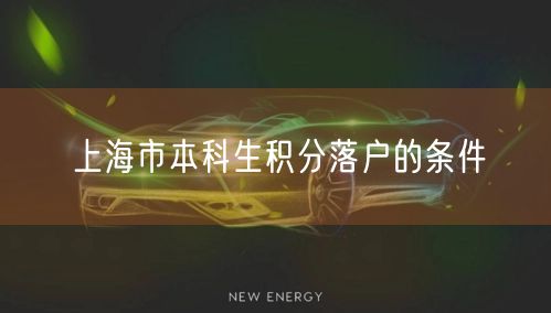 上海市本科生积分落户的条件