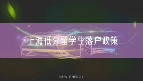上海低分留学生落户政策
