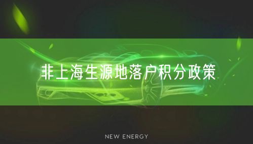 非上海生源地落户积分政策