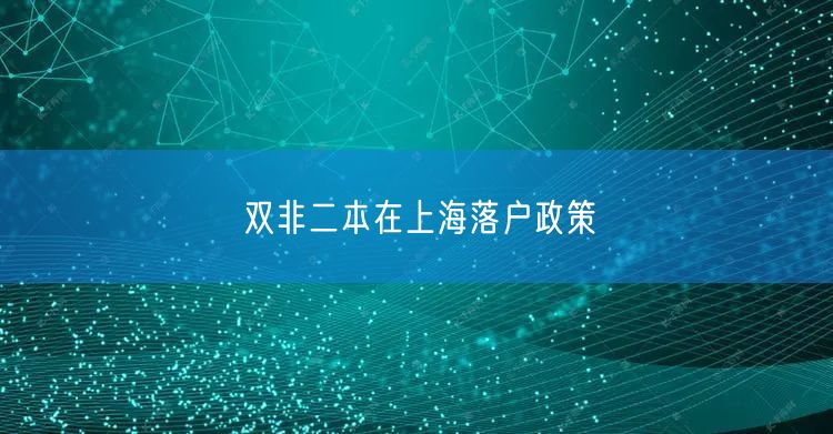 双非二本在上海落户政策
