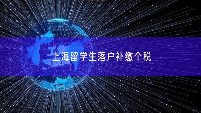 上海留学生落户补缴个税