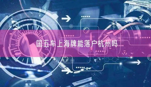 国五车上海牌能落户杭州吗