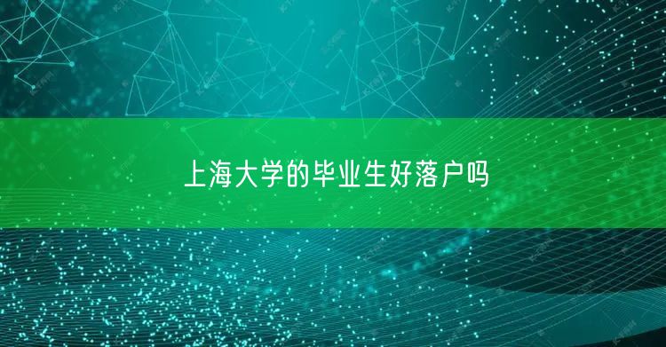 上海大学的毕业生好落户吗