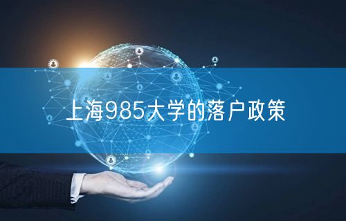 上海985大学的落户政策