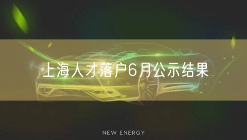 上海人才落户6月公示结果