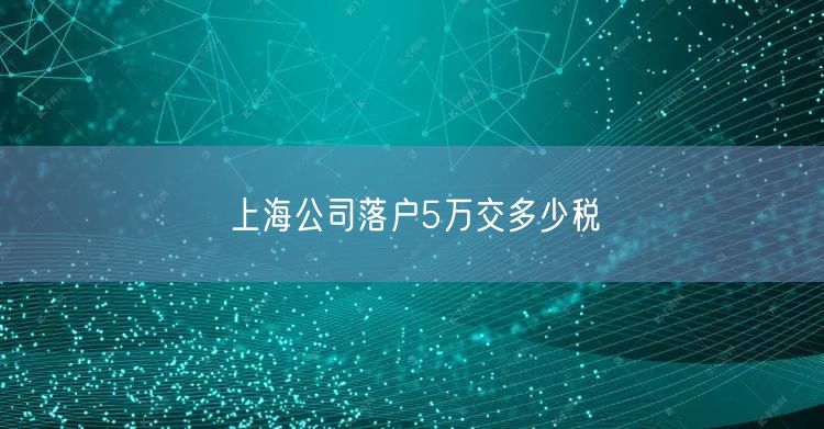 上海公司落户5万交多少税