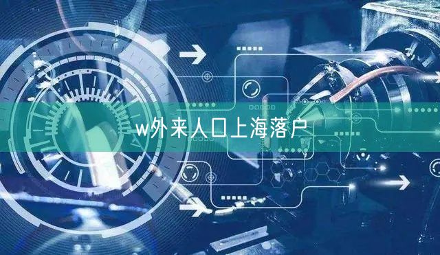 w外来人口上海落户