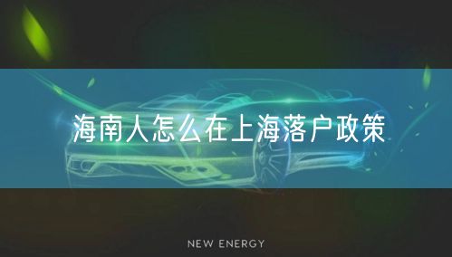海南人怎么在上海落户政策