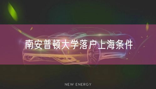 南安普顿大学落户上海条件