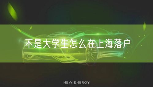 不是大学生怎么在上海落户