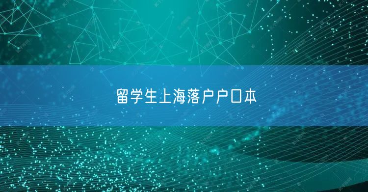 留学生上海落户户口本