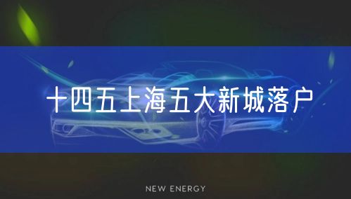 十四五上海五大新城落户