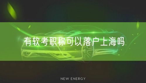 有软考职称可以落户上海吗