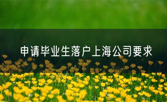 申请毕业生落户上海公司要求