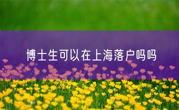 博士生可以在上海落户吗吗