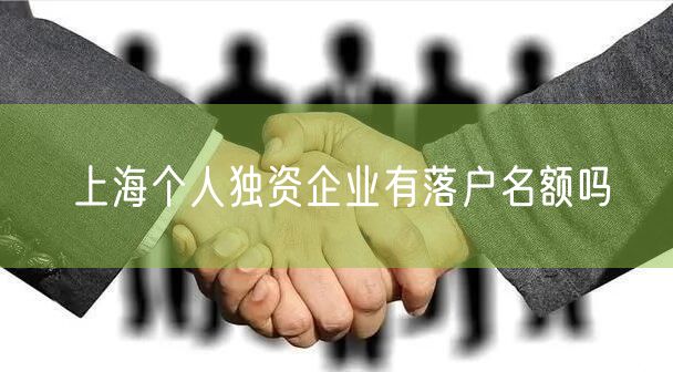 上海个人独资企业有落户名额吗