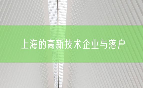 上海的高新技术企业与落户