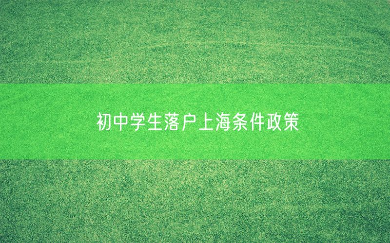 初中学生落户上海条件政策