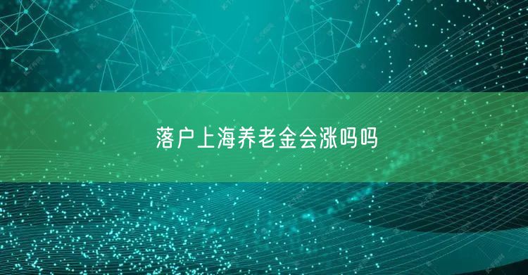 落户上海养老金会涨吗吗