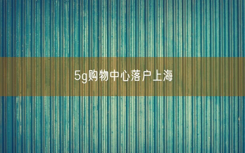 5g购物中心落户上海