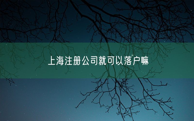 上海注册公司就可以落户嘛