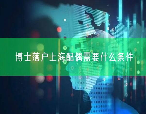 博士落户上海配偶需要什么条件