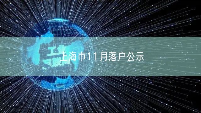 上海市11月落户公示