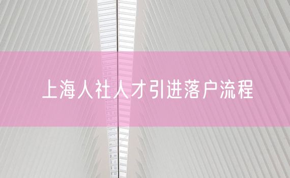 上海人社人才引进落户流程