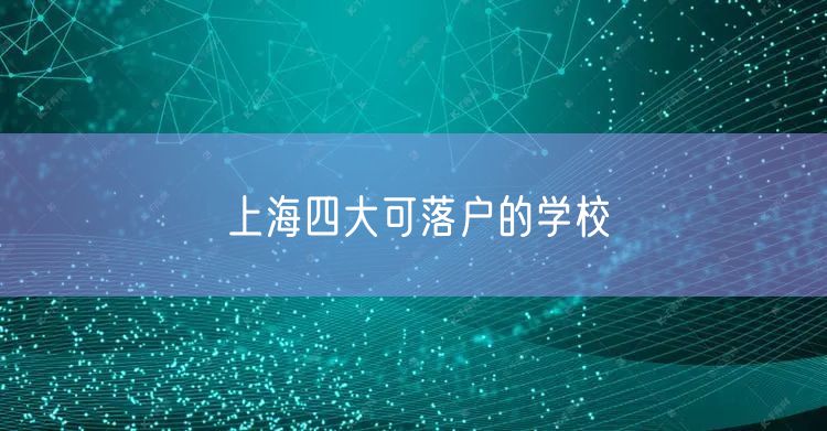 上海四大可落户的学校