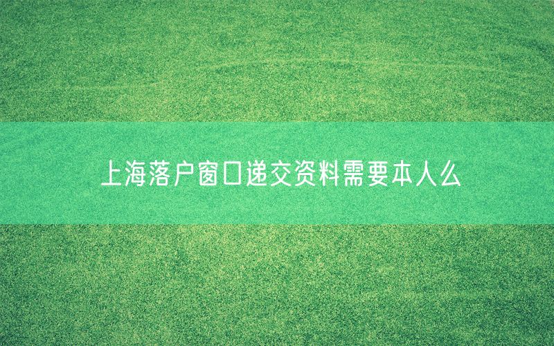 上海落户窗口递交资料需要本人么