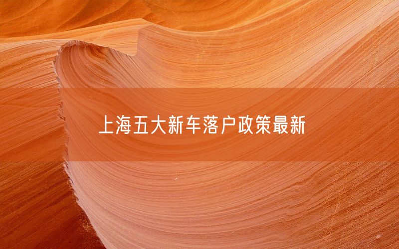 上海五大新车落户政策最新