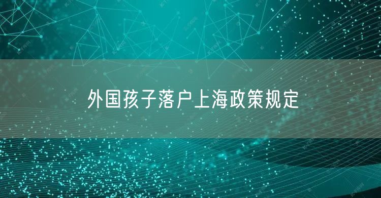 外国孩子落户上海政策规定