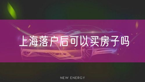 上海落户后可以买房子吗