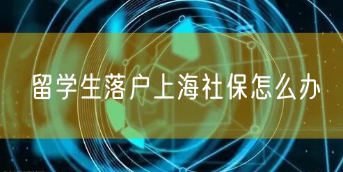 留学生落户上海社保怎么办