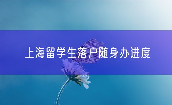 上海留学生落户随身办进度