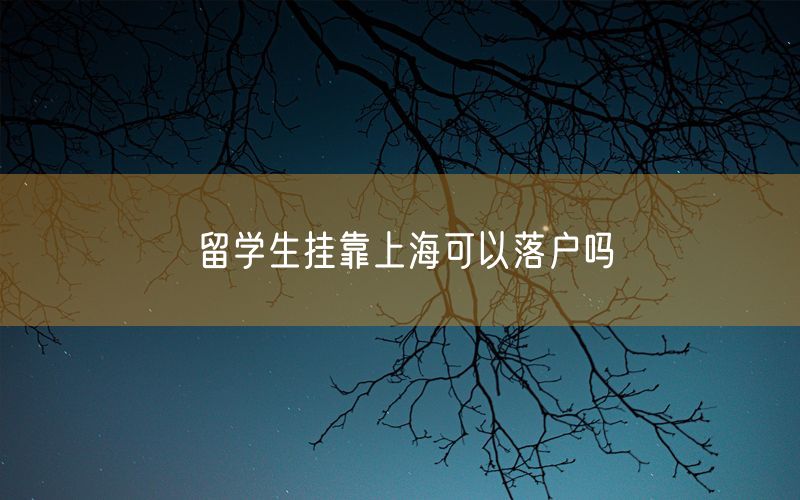 留学生挂靠上海可以落户吗