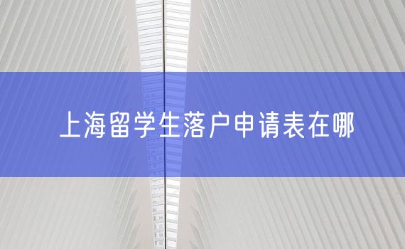 上海留学生落户申请表在哪
