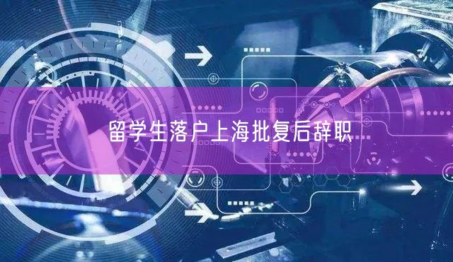 留学生落户上海批复后辞职