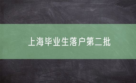 上海毕业生落户第二批