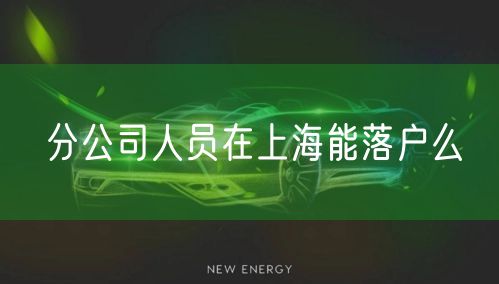 分公司人员在上海能落户么