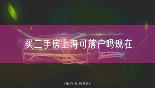 买二手房上海可落户吗现在