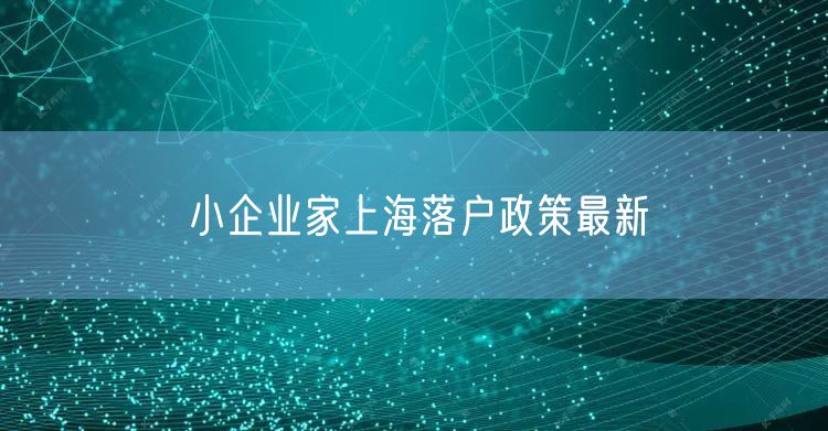 小企业家上海落户政策最新