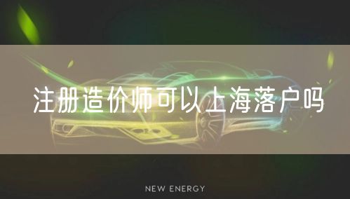 注册造价师可以上海落户吗