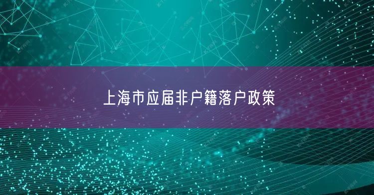 上海市应届非户籍落户政策