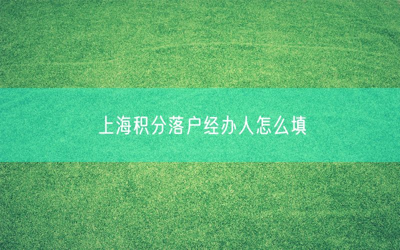 上海积分落户经办人怎么填