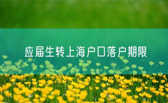 应届生转上海户口落户期限