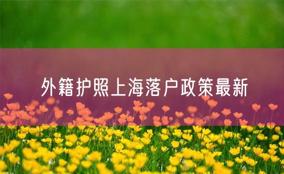 外籍护照上海落户政策最新